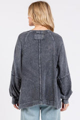 Mittoshop Mineral Wash Raglan Long Sleeve Oversized Top OutfitFlow