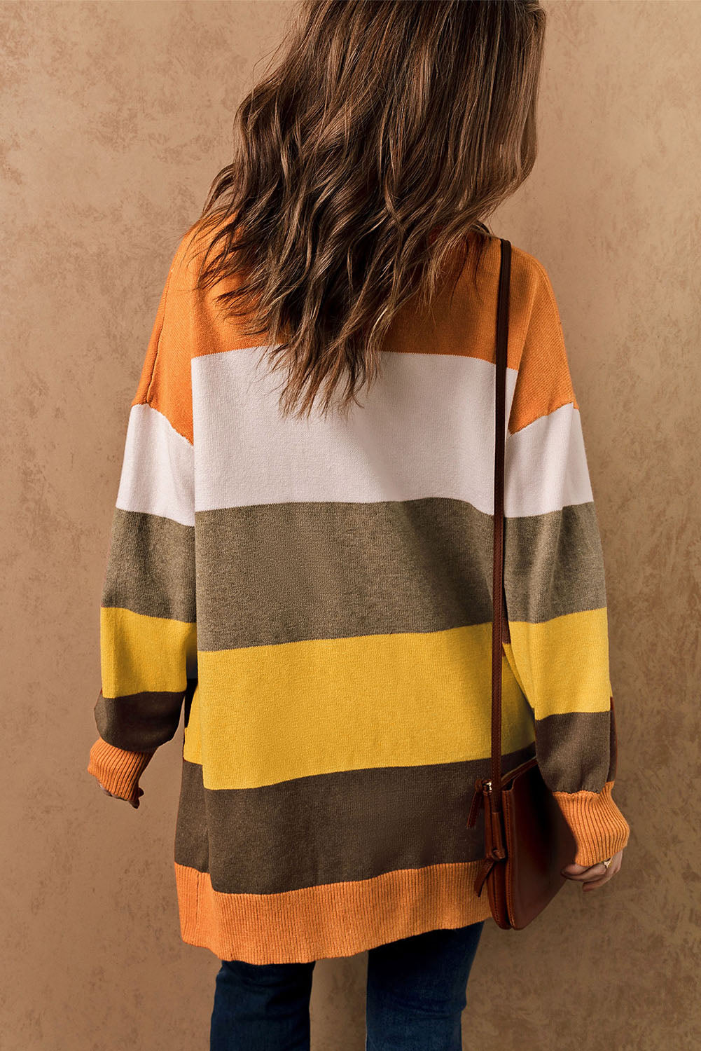 Open Front Color Block Cardigan OutfitFlow