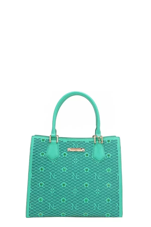 Nicole Lee USA Structured Tote Bag EMERALD One Size OutfitFlow