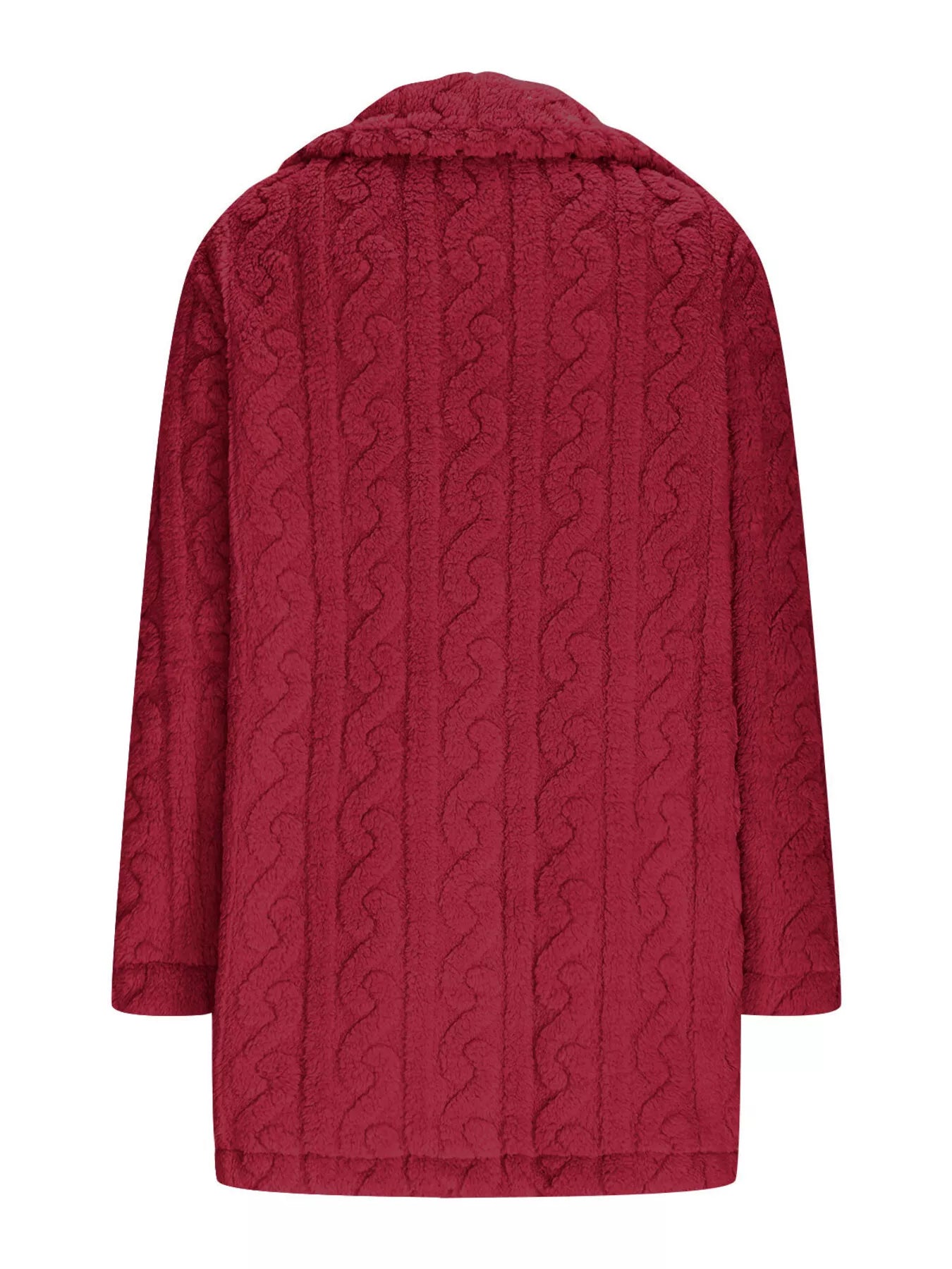 Double-Breasted Fleece Longline Coat OutfitFlow