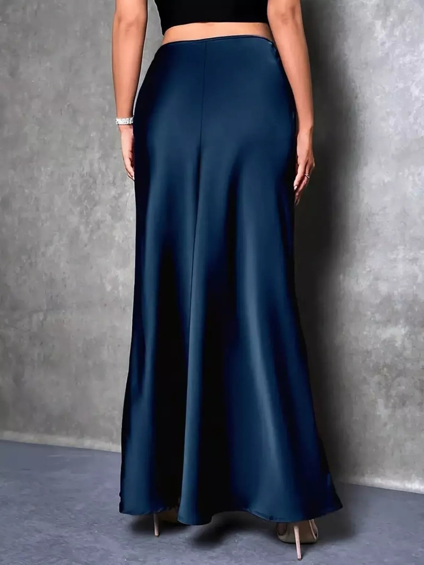Satin High Waist Maxi Skirt OutfitFlow
