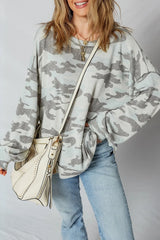 Camouflage Long Sleeve Sweatshirt OutfitFlow