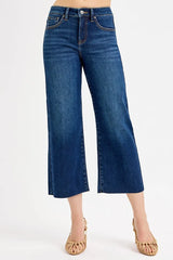 RISEN Full Size Tummy Control High Rise Crop Wide Jeans Plus Size OutfitFlow
