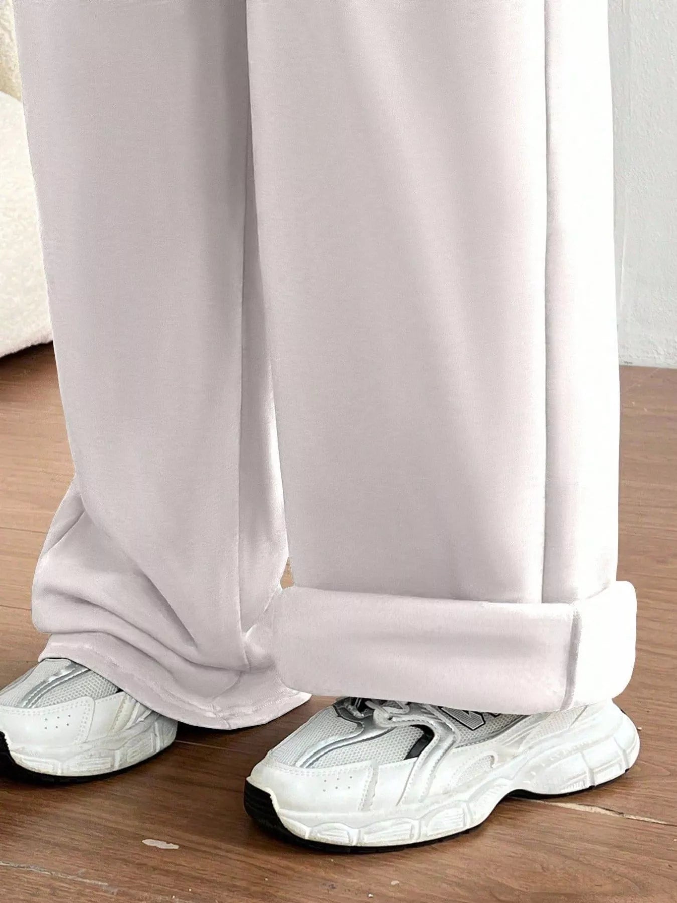 Casual Drawstring High Waist Wide Leg Sweatpants OutfitFlow