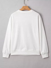 FOOTBALL 3D Letter Graphic Crew Neck Sweatshirt OutfitFlow