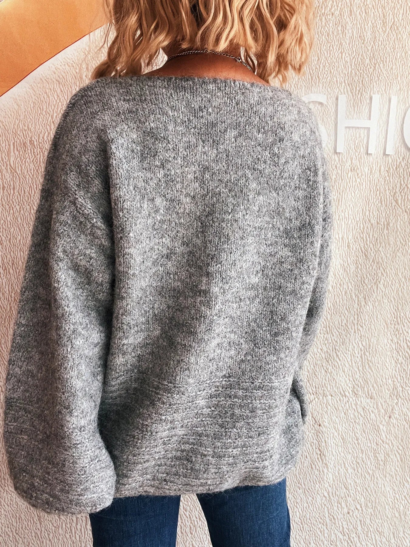 Relaxed Fit Round Neck Sweater Trendsi