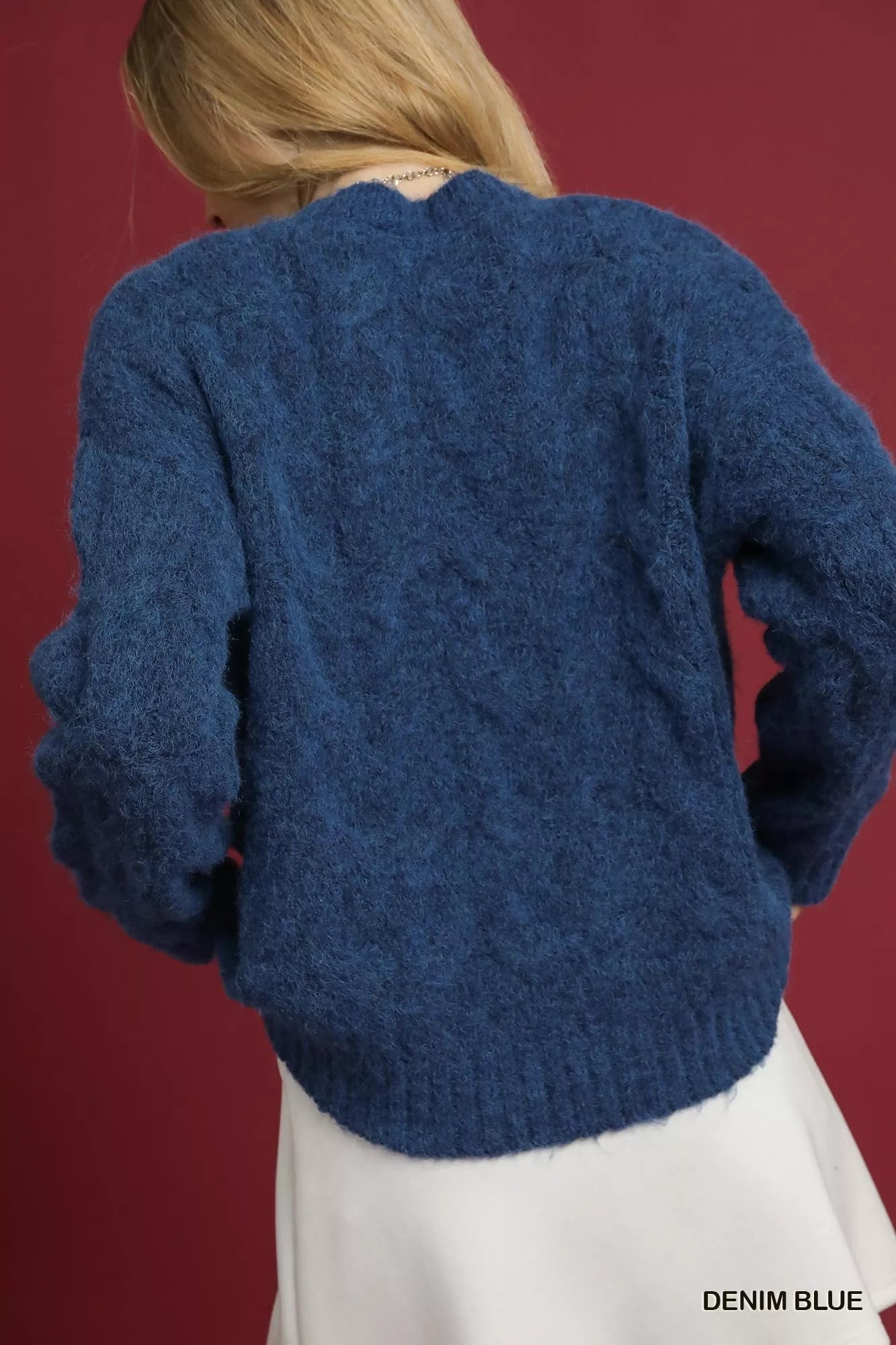 Umgee Cable Knit Cozy Sweater OutfitFlow