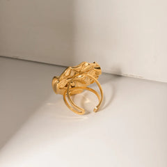 18K Gold-Plated Irregular Open Ring OutfitFlow