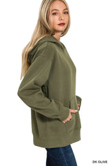 Zenana Fleece Kangaroo Pocket Hoodie OutfitFlow