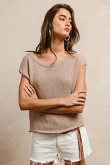 BiBi One Side Off Shoulder Knit Top OutfitFlow