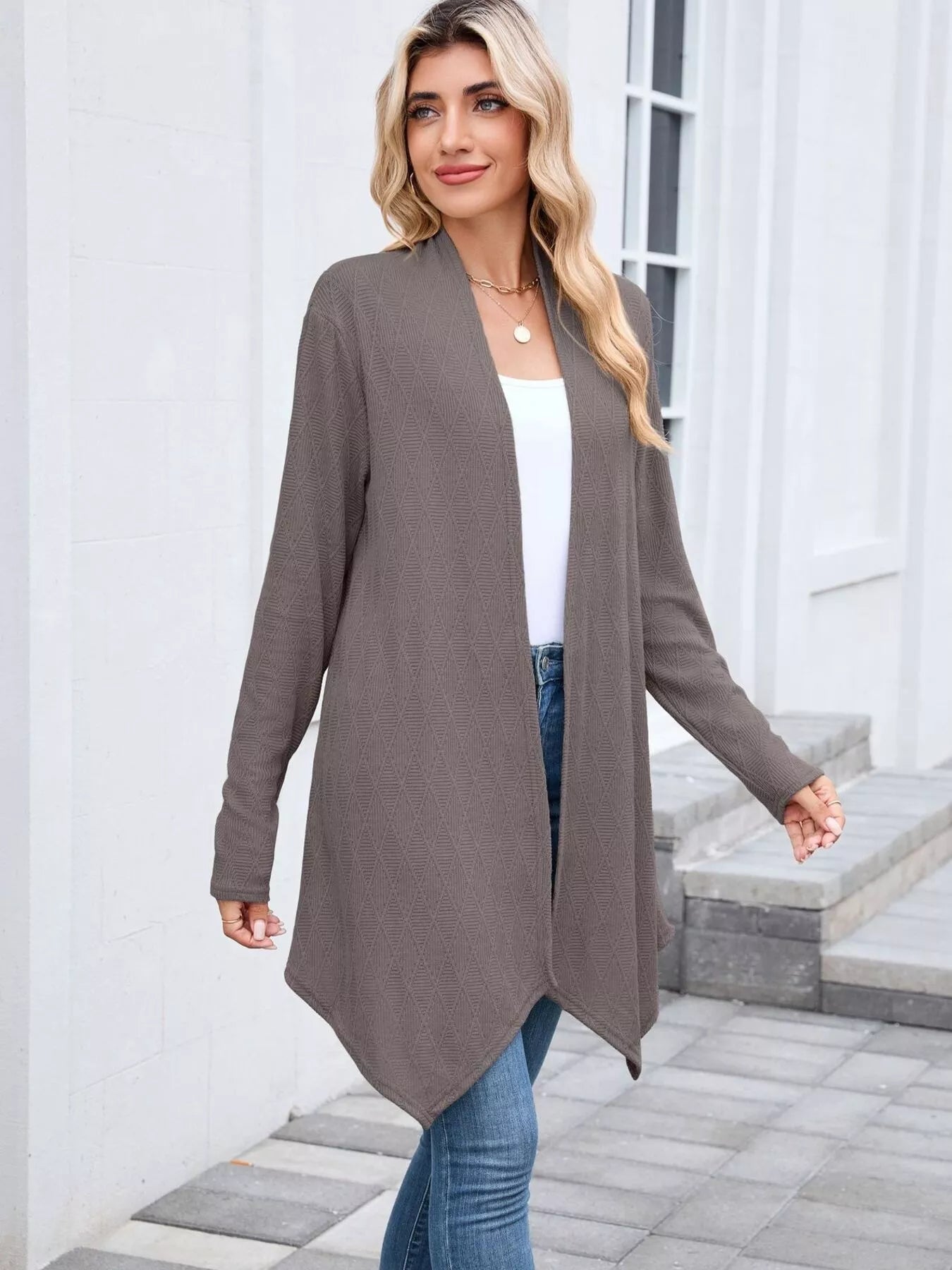 Open Front Long Cardigan OutfitFlow