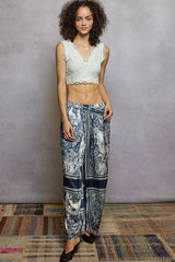 POL Floral Printed Woven Wide Leg Drawstring Pants OutfitFlow