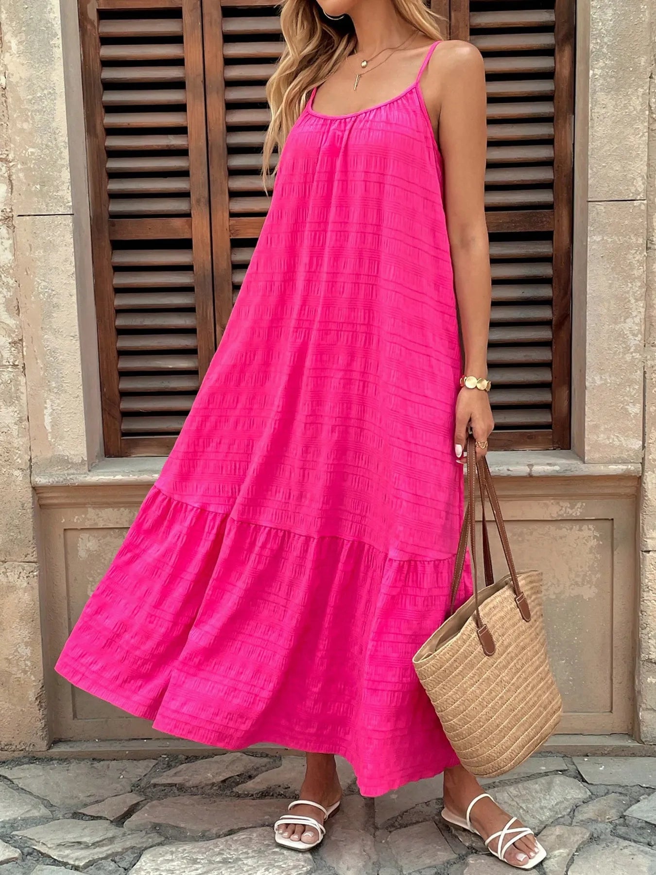 Scoop Neck Cami Maxi Dress OutfitFlow