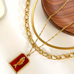 3-Piece 18K Gold-Plated Stainless Steel Necklace OutfitFlow