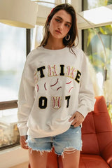BiBi Baseballs Strikeout Patches French Terry Sweatshirt OutfitFlow