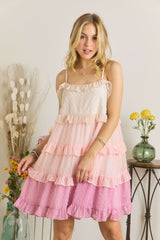 ADORA Swiss Dot Ruffled Tiered Mini Dress OutfitFlow