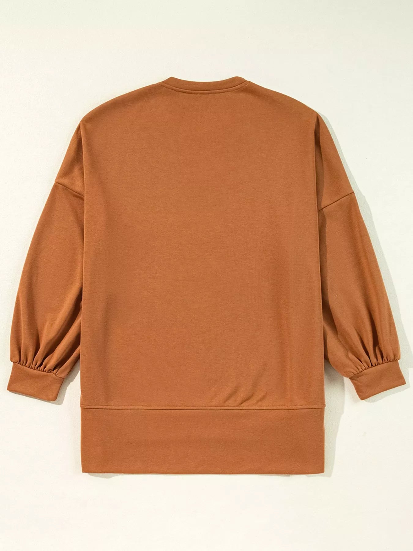 Happy Halloween Graphic Notched Long Sleeve Loose Top OutfitFlow