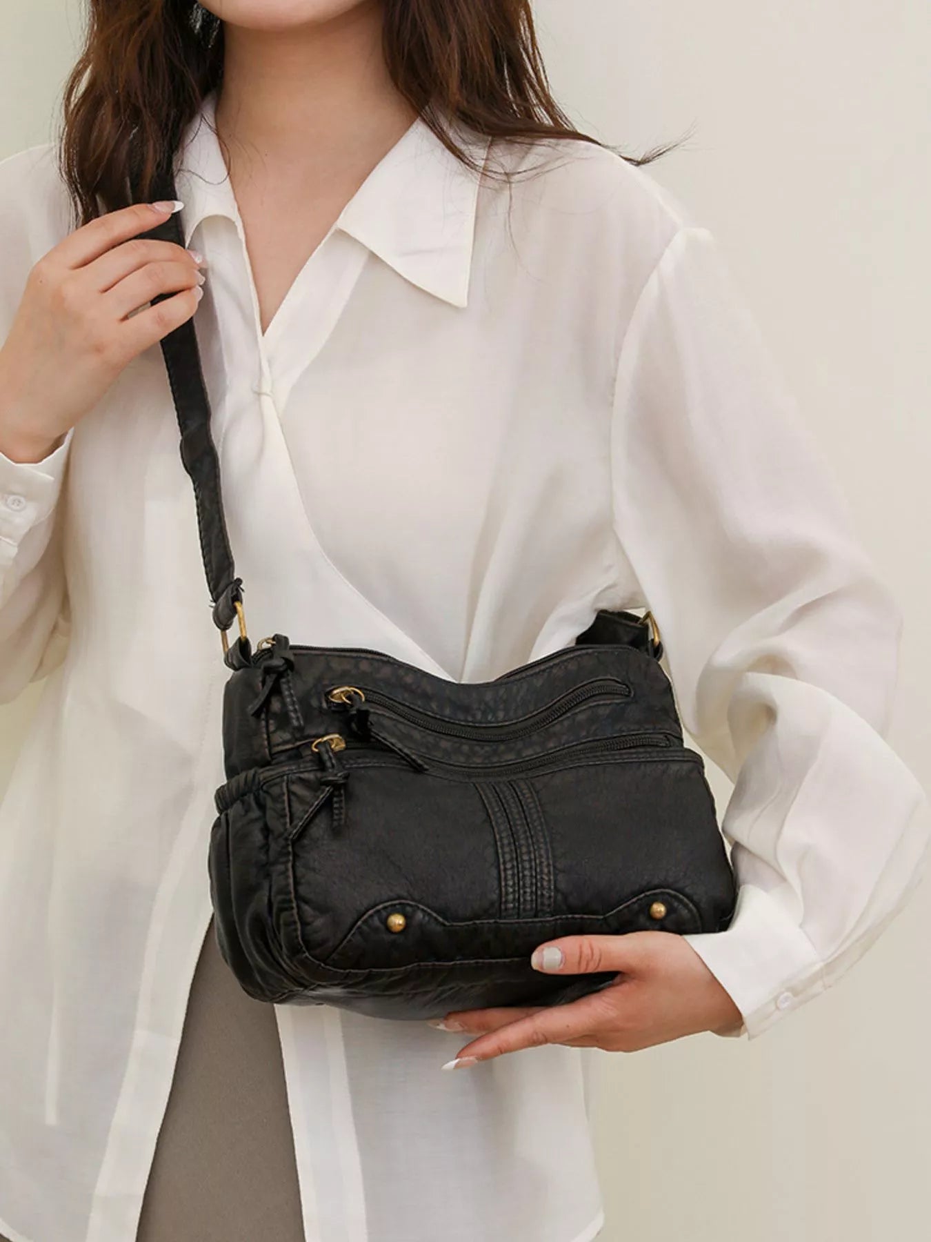Multi-Pocket Crossbody Bag OutfitFlow