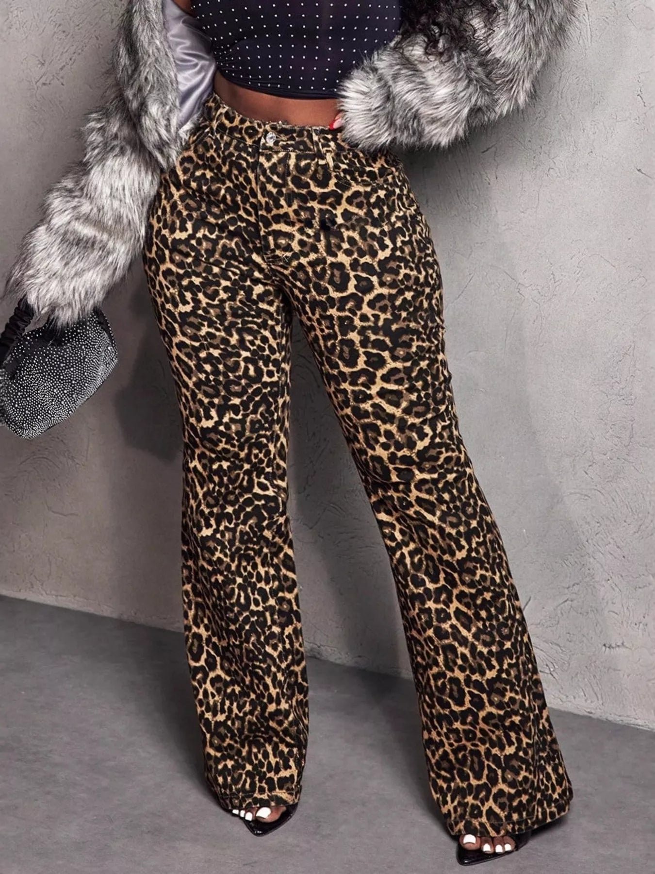 Leopard Wide Leg Pants OutfitFlow