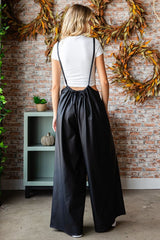 Outfit Flow - First Love Drawstring Back Spaghetti Strap Wide Leg Overall