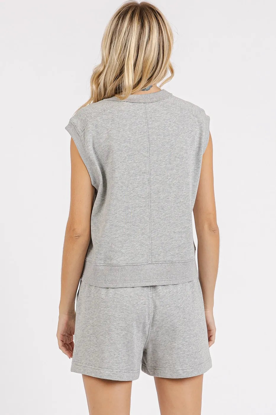 Mittoshop French Terry Crew Neck Top and Shorts Set OutfitFlow