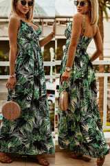 Printed Spaghetti Strap Maxi Dress OutfitFlow