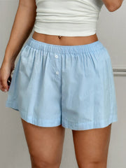 Relaxed Fit Elastic Waist Shorts OutfitFlow