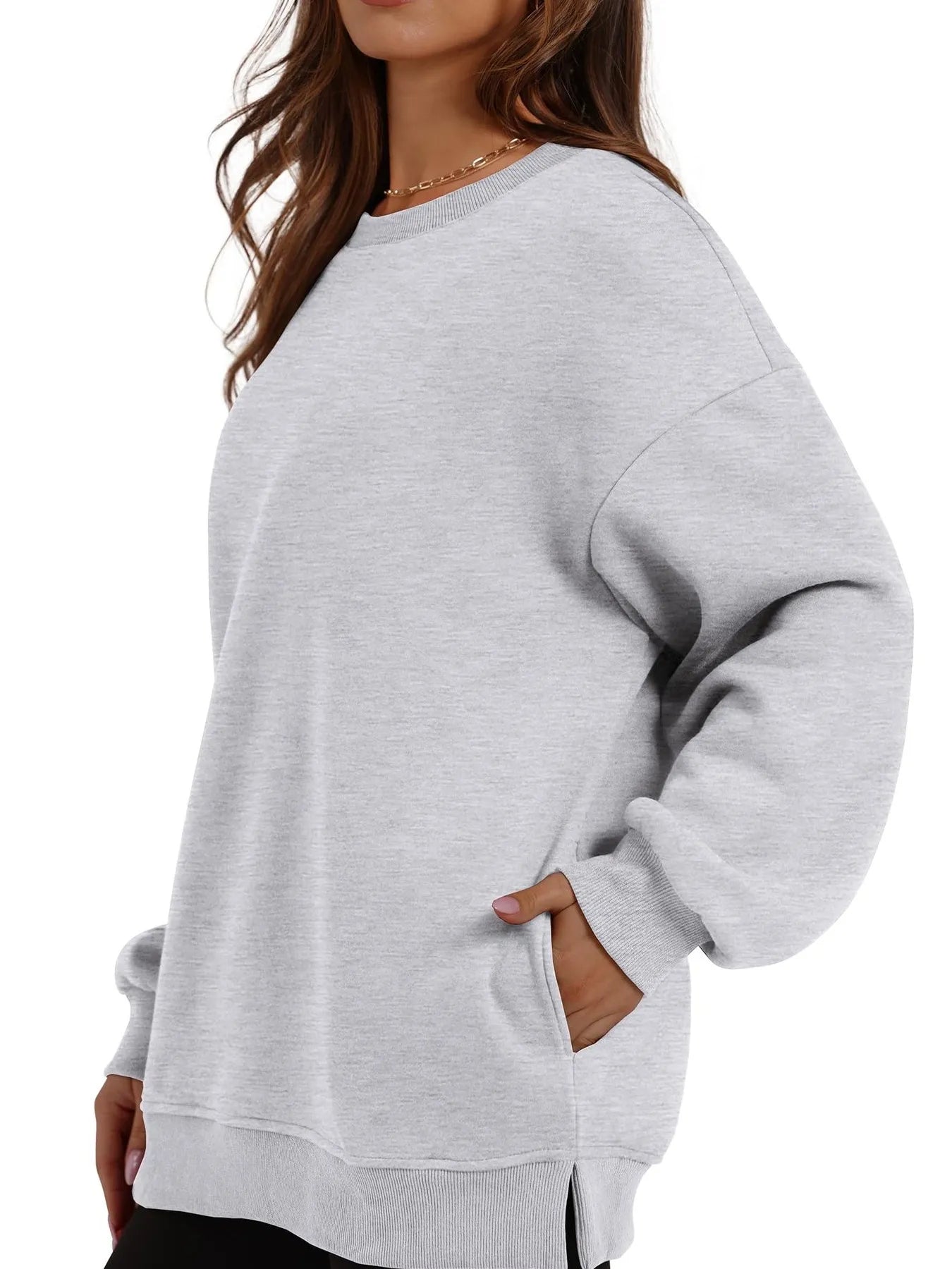 Oversized Long Sleeve Crewneck Sweatshirt OutfitFlow