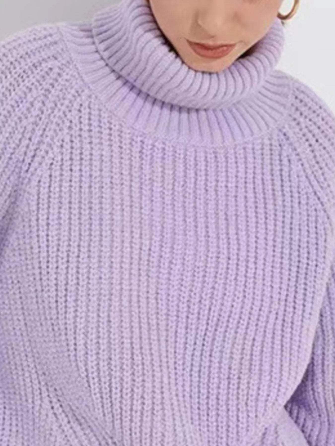 Turtleneck Long Sleeve Sweater OutfitFlow