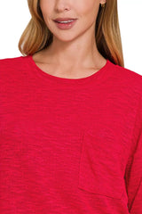 Zenana Slub Hacci Long Sleeve T-Shirt OutfitFlow