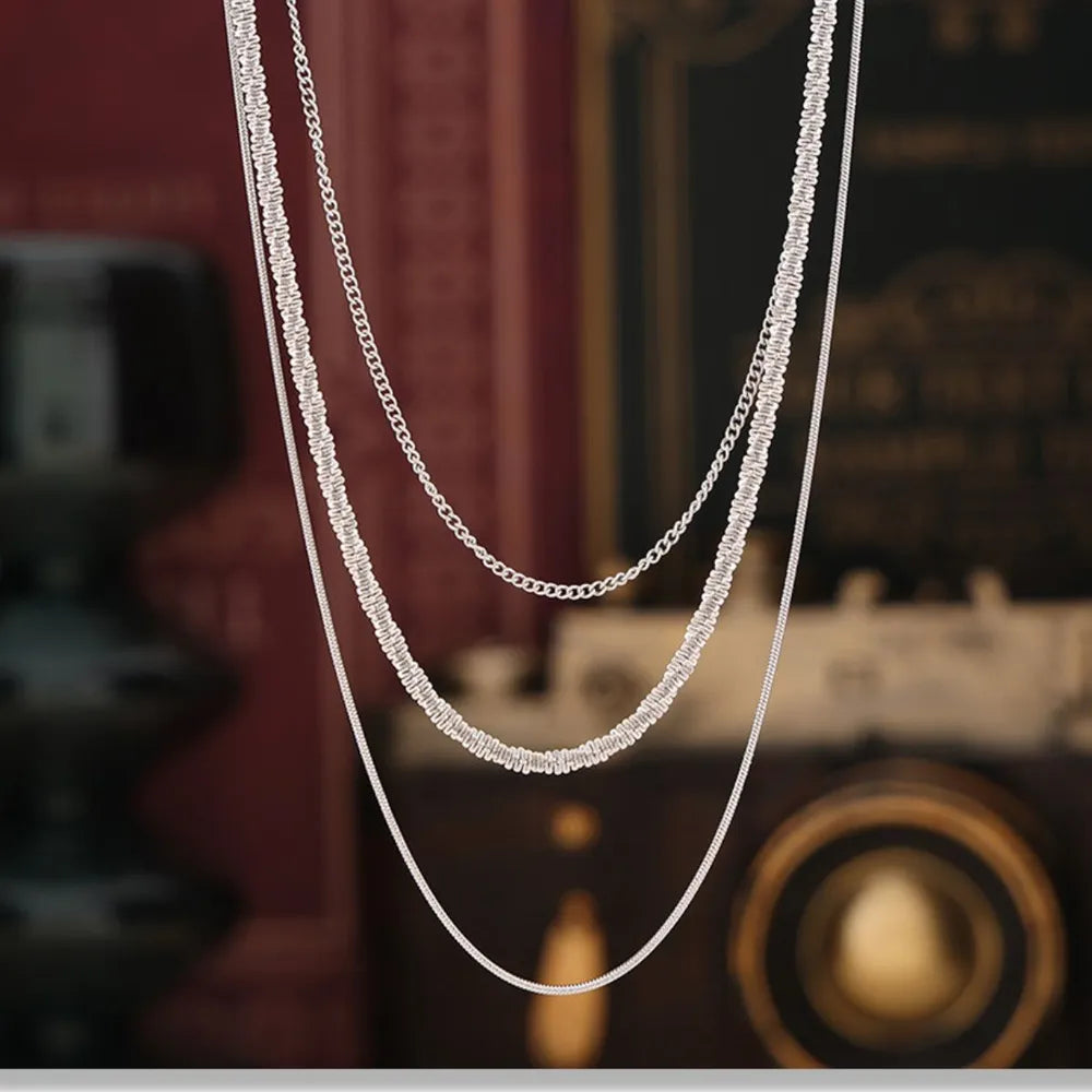 Titanium Steel Three-Layered Necklace OutfitFlow