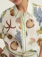 Printed Button Up Shirt and Shorts Set OutfitFlow