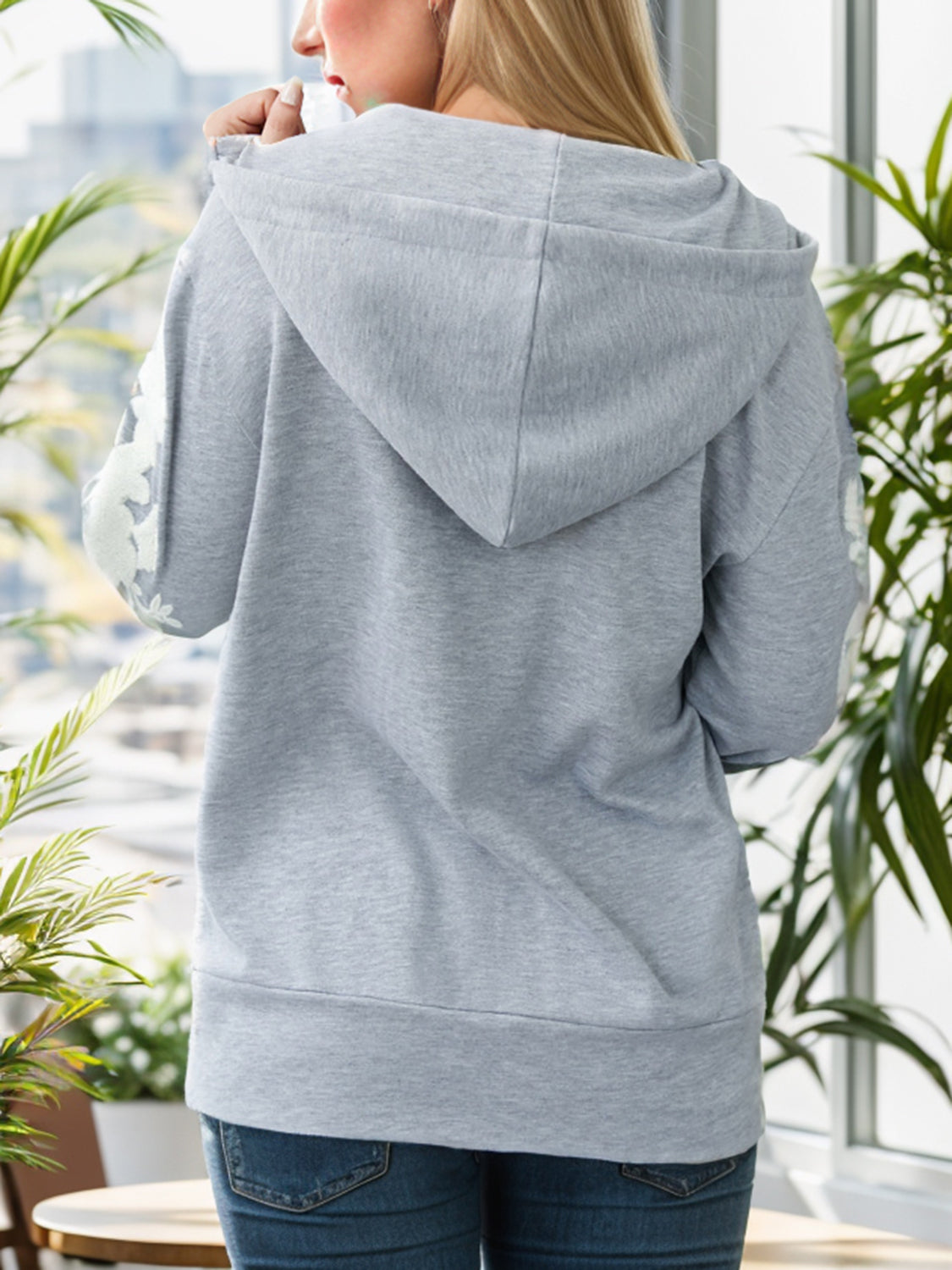 Outfit Flow - Half Zip Drawstring Hoodie with Pocket