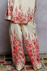POL Floral Printed Woven Wide Leg Drawstring Pants OutfitFlow