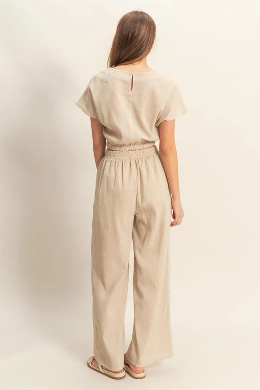 HYFVE Round Neck Short Sleeve Top and Pants Set OutfitFlow