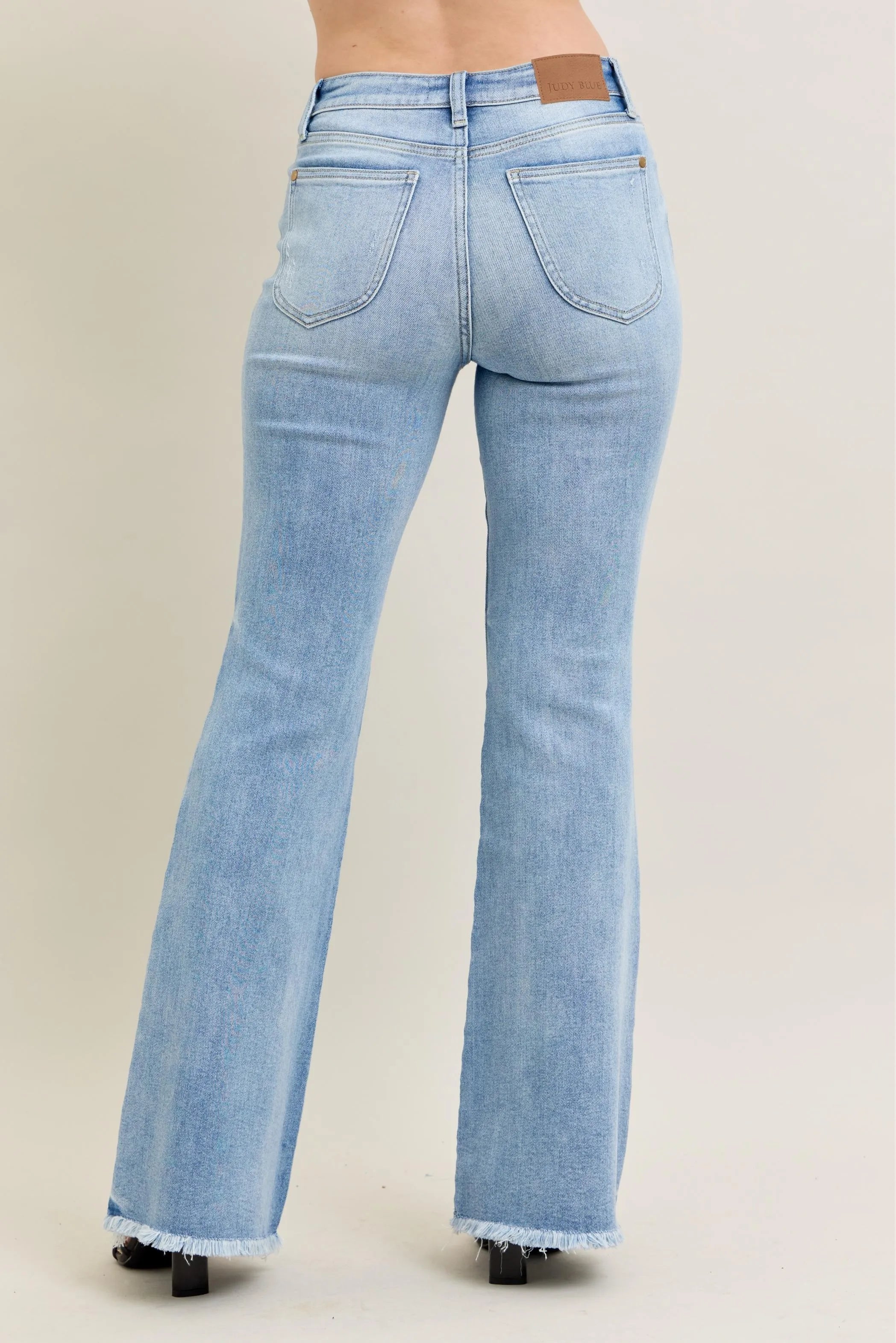 Judy Blue Full Size Hw Flare Jeans W/ Shield Pockets Plus Size OutfitFlow