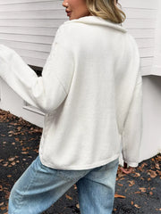 Zip Collar Cable-Knit Sweater OutfitFlow