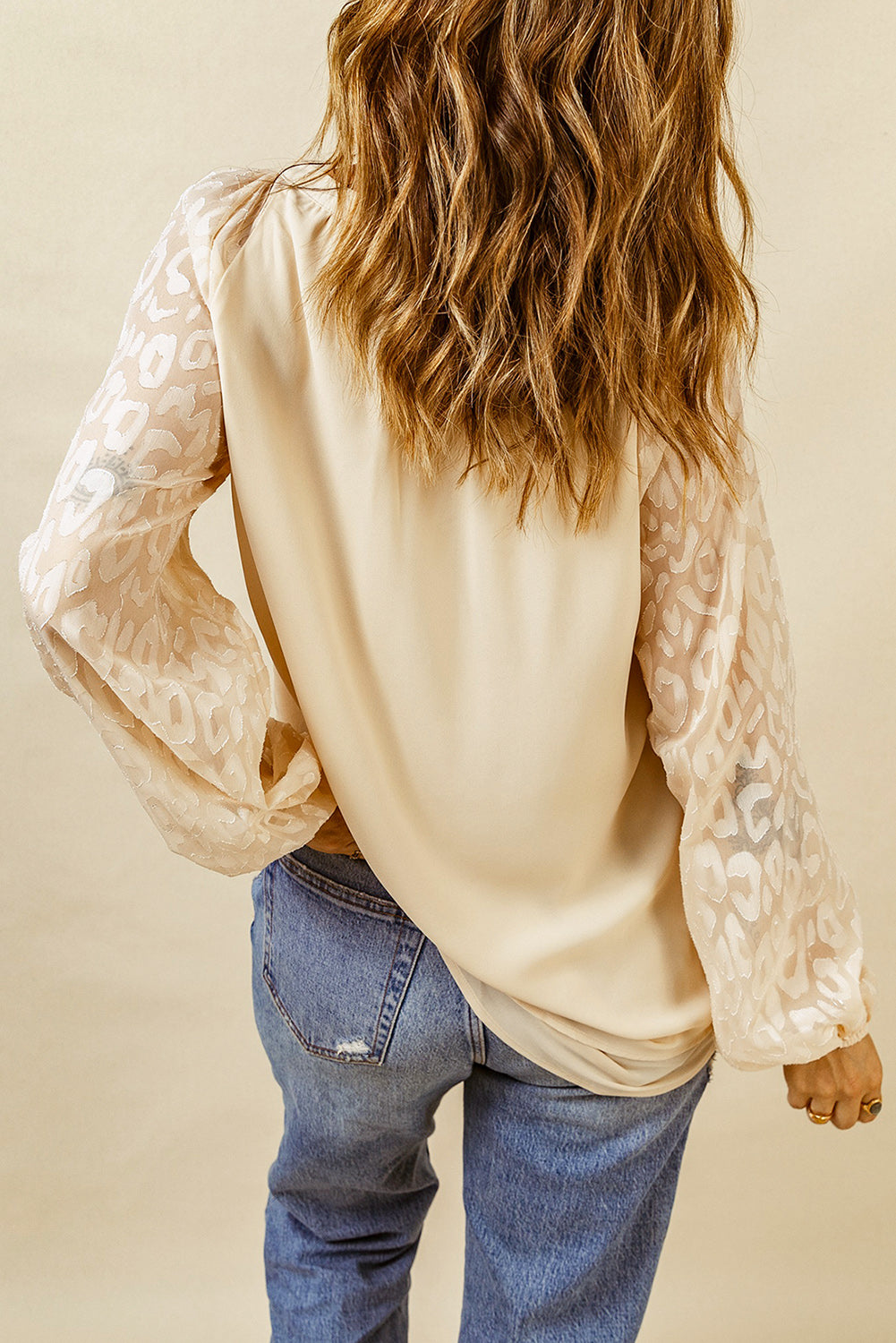 Outfit Flow - Tassel Tie Neck Long Sleeve Blouse