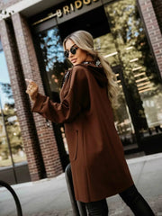 Full Size Casual Hooded Zip-Up Longline Outerwear Plus Size Trendsi