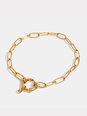 18K Gold-Plated Stainless Steel Chain Bracelet Gold One Size OutfitFlow