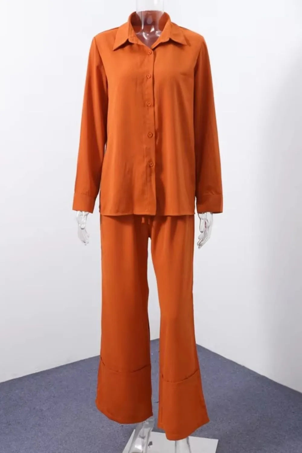Button Down Shirt and Drawstring Pants OutfitFlow