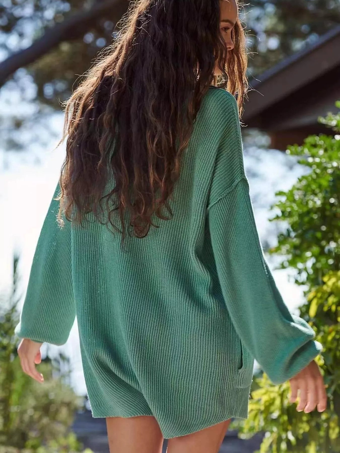 Ribbed Knit Long Sleeve Romper OutfitFlow