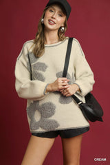 Umgee Floral Jacquard Knit Sweater OutfitFlow