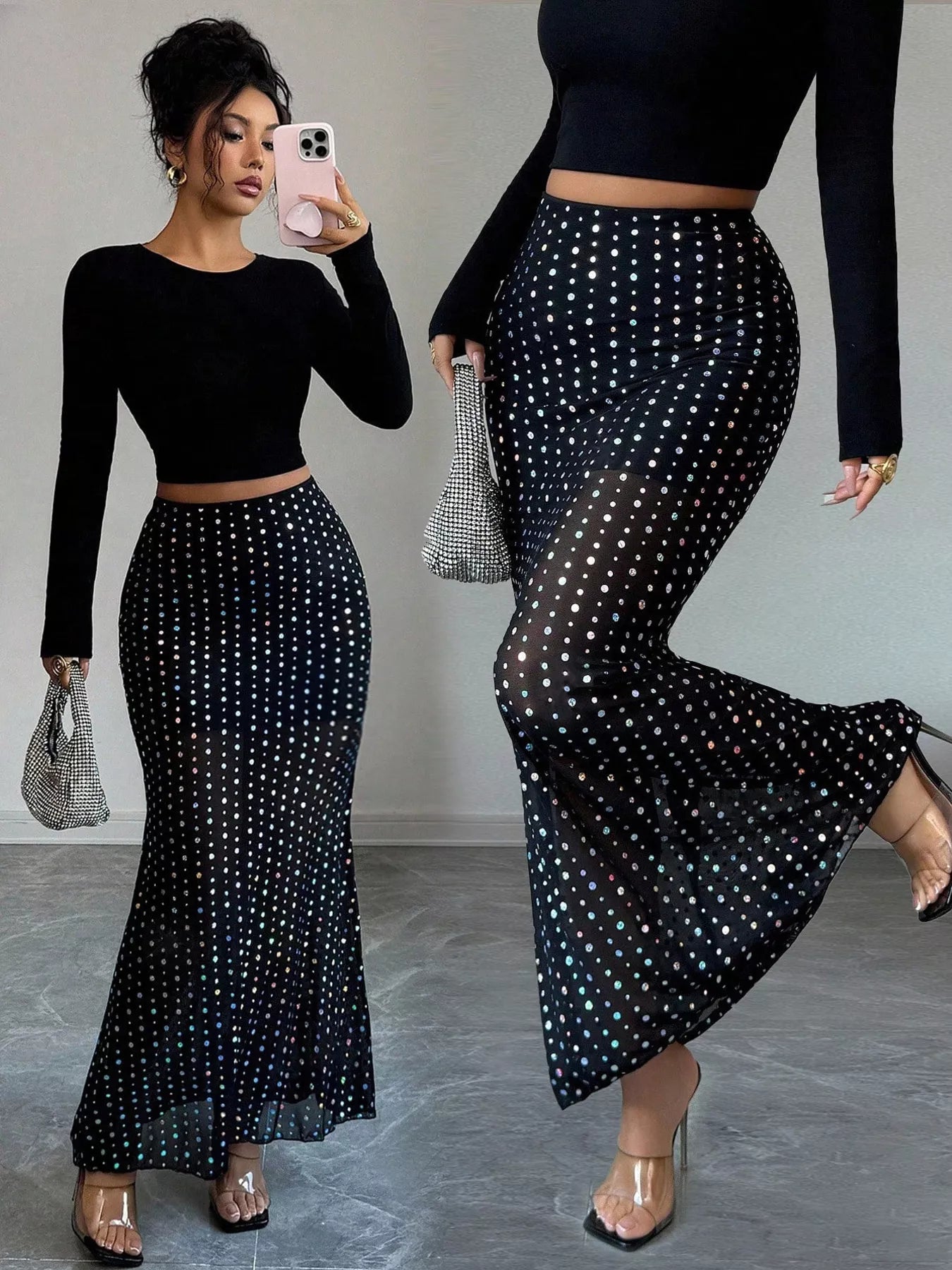Polka Dot Maxi Skirt OutfitFlow