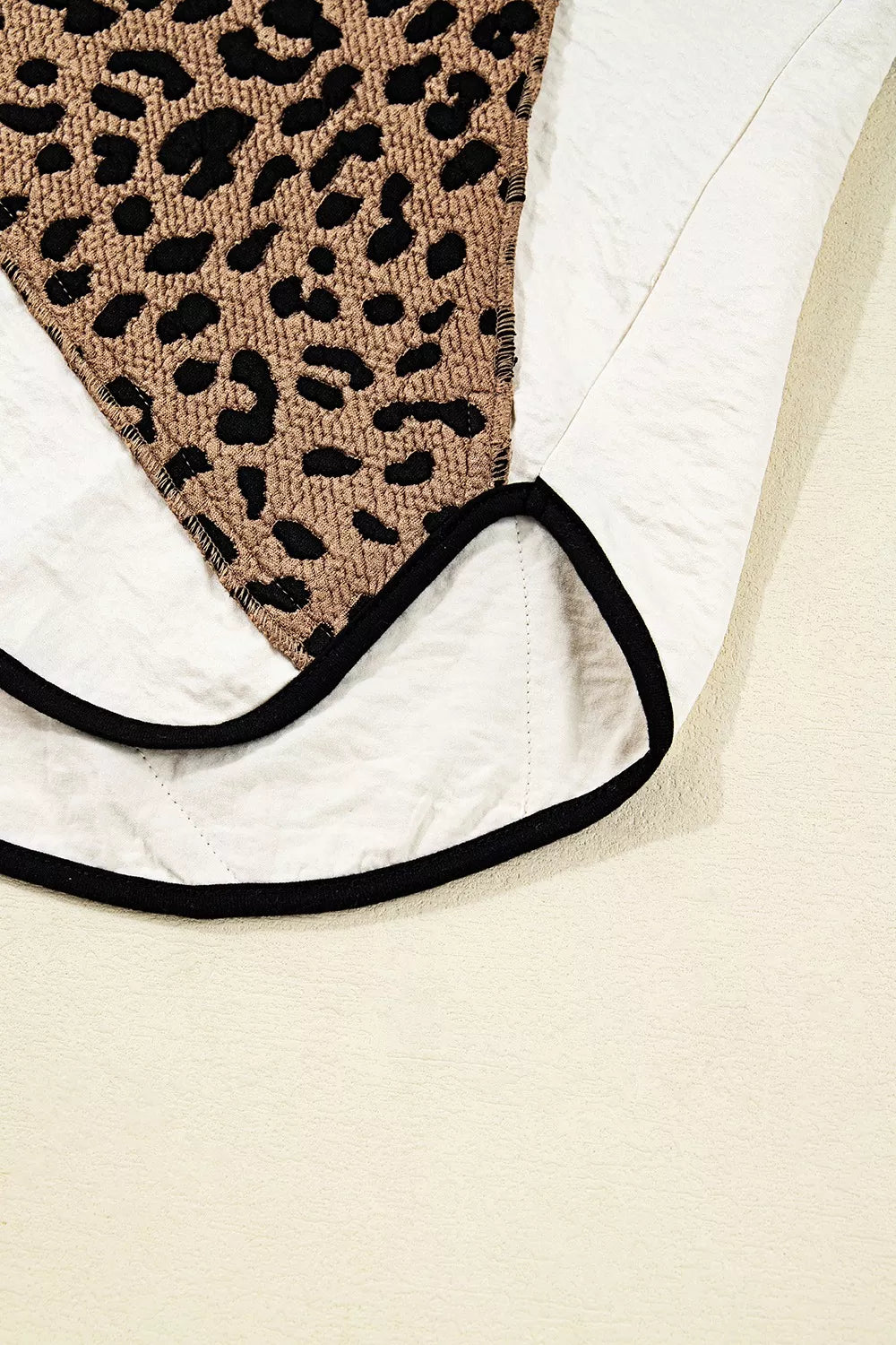 Drawstring Leopard Long Sleeve Hooded Jacket OutfitFlow