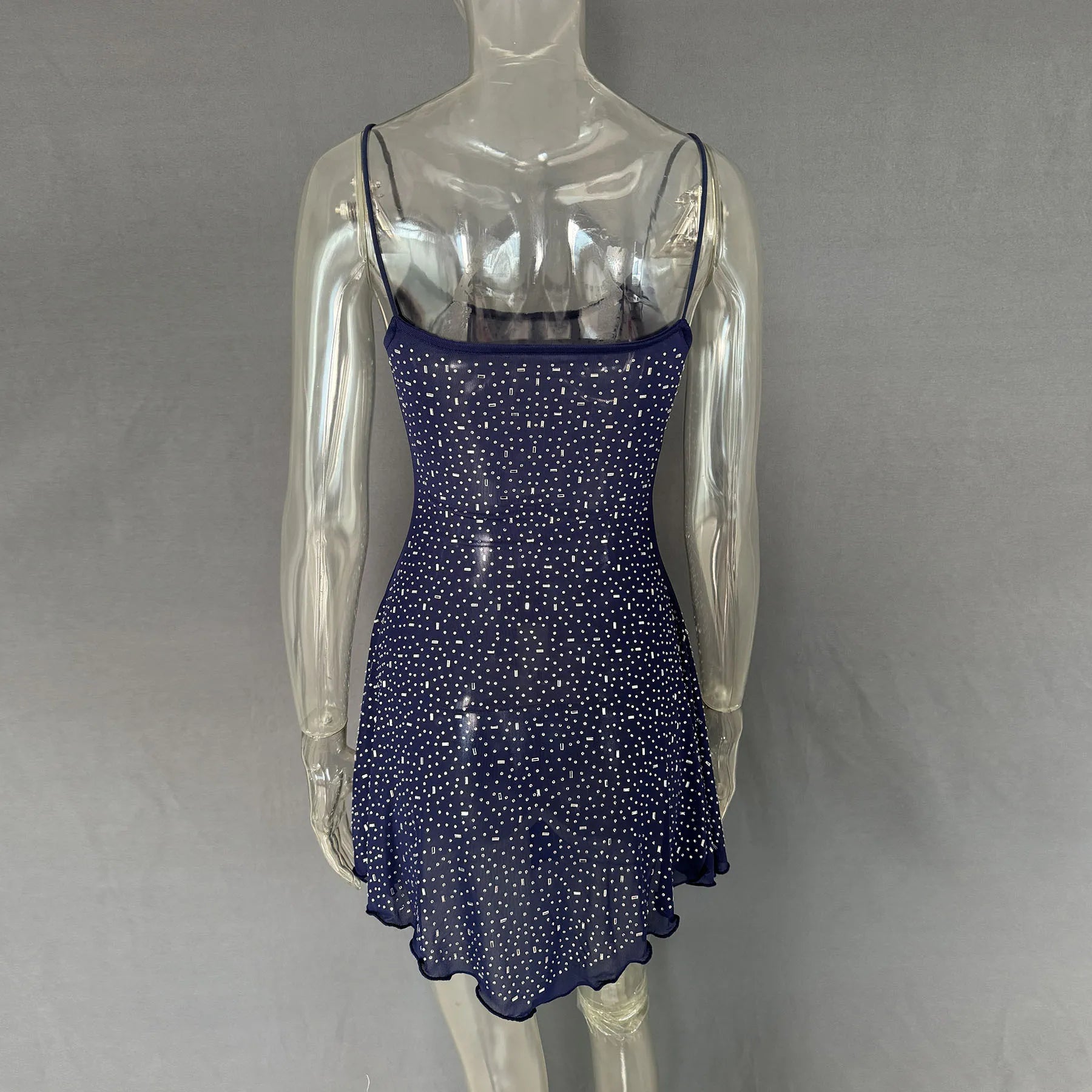Rhinestone Decor Mini Cami Dress OutfitFlow