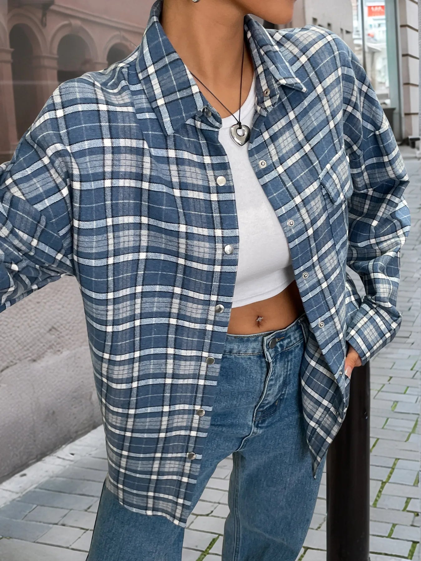 Plaid Button Up Long Sleeve Shirt OutfitFlow