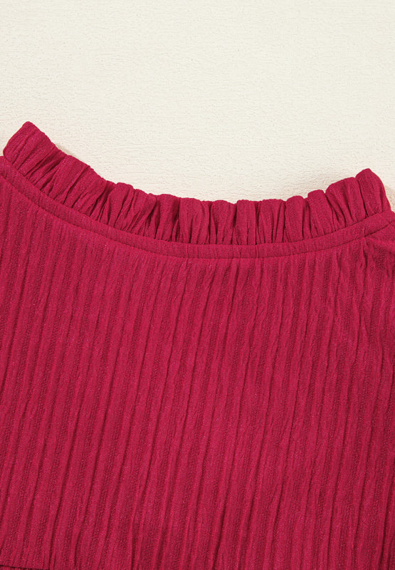 Frill Notched Long Sleeve Dress OutfitFlow