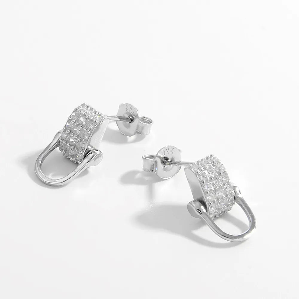 925 Sterling Silver Inlaid Zircon Earrings OutfitFlow