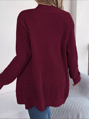 Chunky Knit Open Front Cardigan with Pockets OutfitFlow